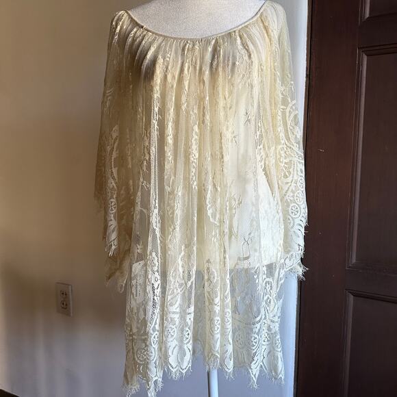L*SPACE | Geneva Lace Swim Cover Up Boho Lace Tunic Bathing Suit Cover up Small - Picture 2 of 5